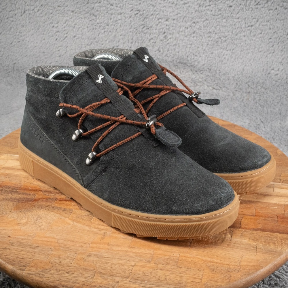 Forsake Boot's Women's 9 Lucie Slip On Chukka‎ Suede Leather Lock Laces Black